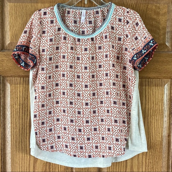 Xhilaration Mixed Material SS Shirt Large - Picture 1 of 8